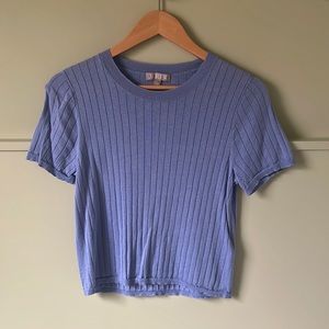 J. Crew ribbed silk and cashmere blend t-shirt or fitted top size L